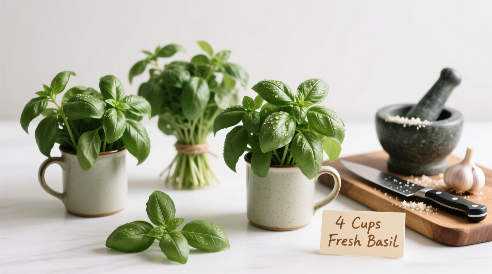 4 cup fresh basil