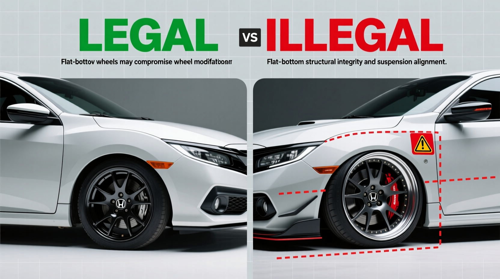 civic flat bottom wheel legality
