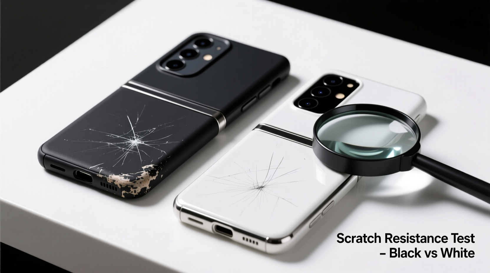 will a black phone case really hide scratches better than a white galaxy z flip case