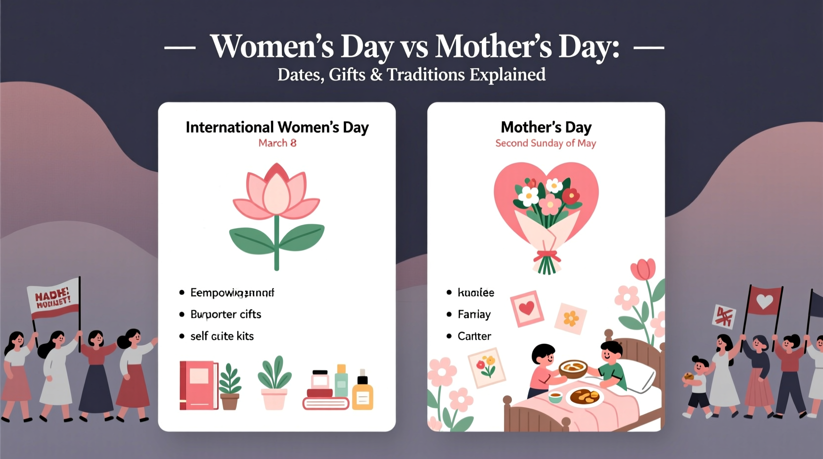 womens on mothers day and regular day