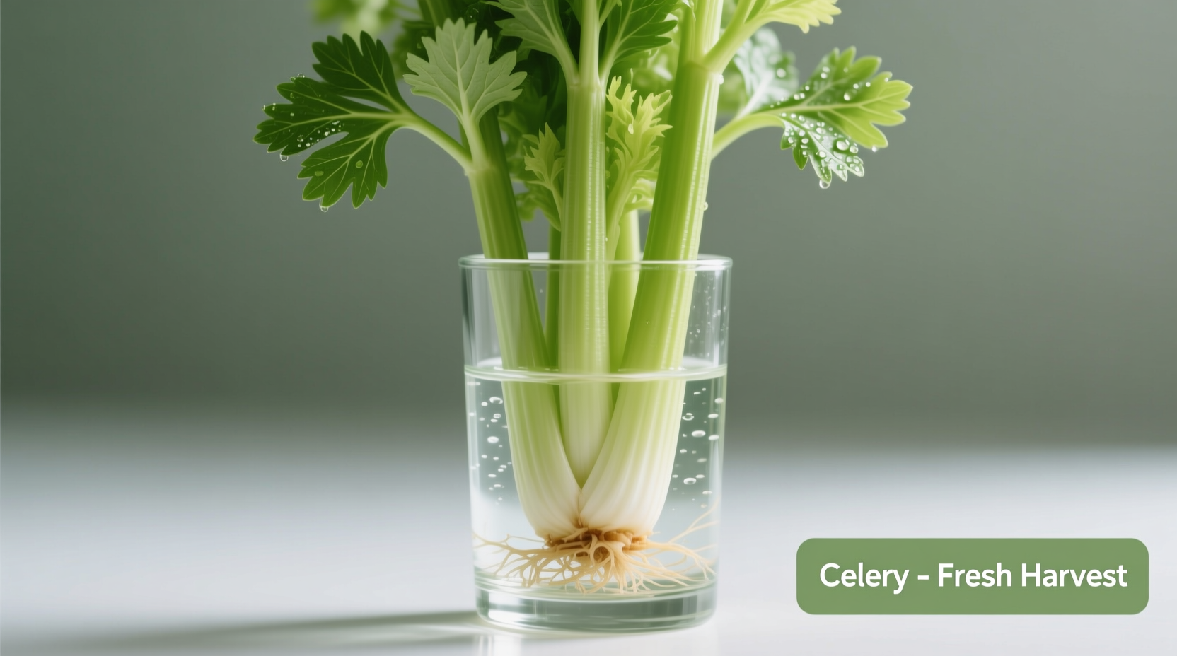 Celery stored upright in water container