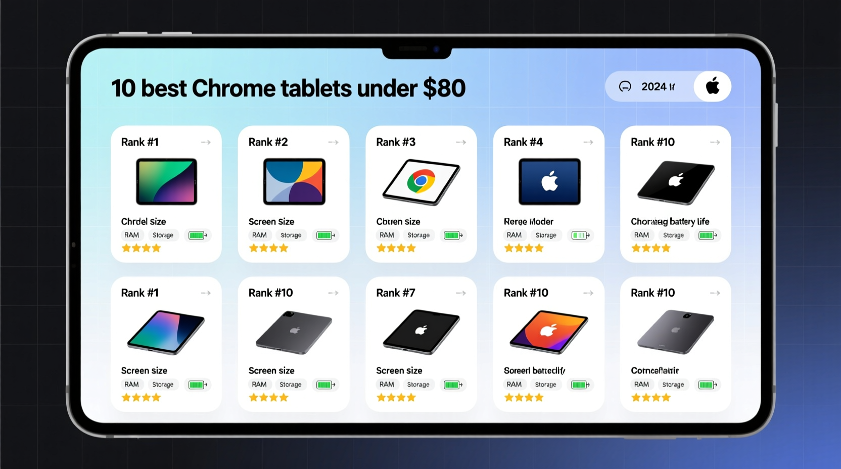 10 1 in screen to 11 in screen best chrome tablet choices under 80