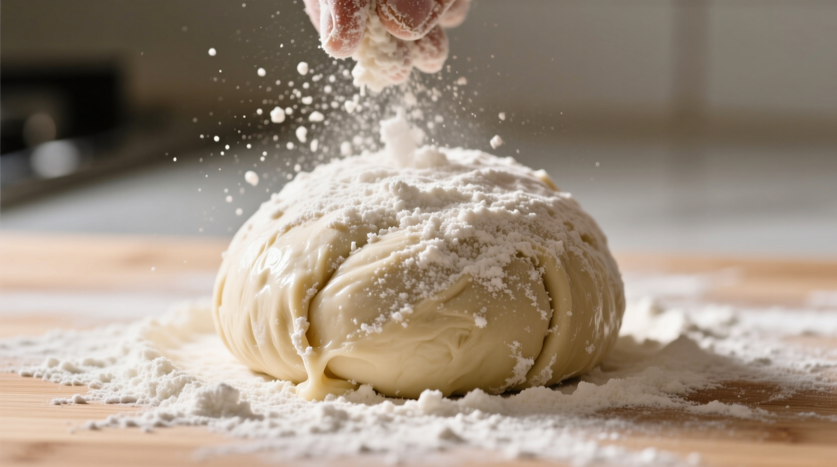 clean up sticky dough with extra flour