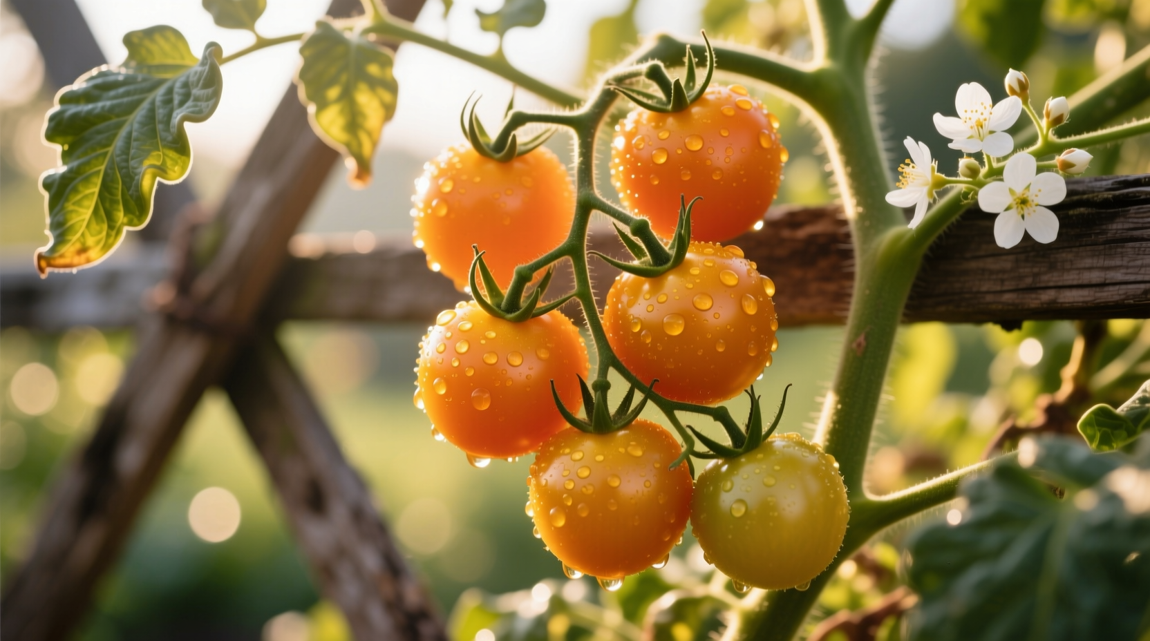 Sun Gold cherry tomatoes on vine