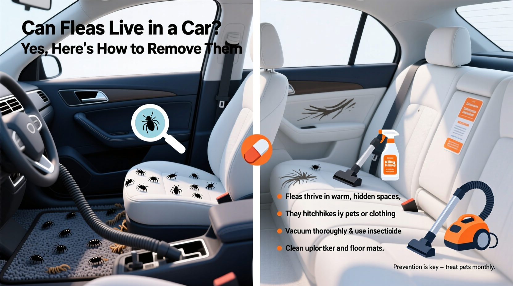 can fleas live in a car