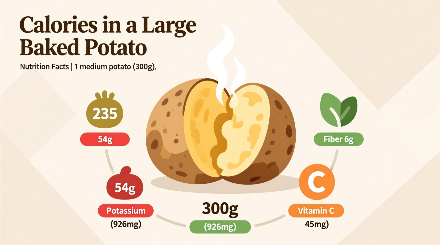 Large Baking Potato Calories: 275 Calories (Raw)