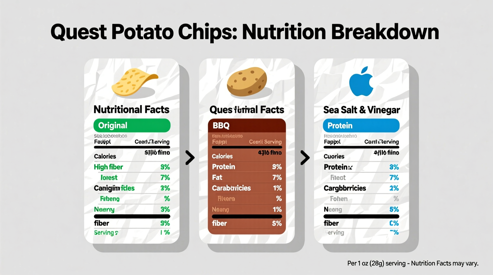 Quest potato chips nutrition facts comparison