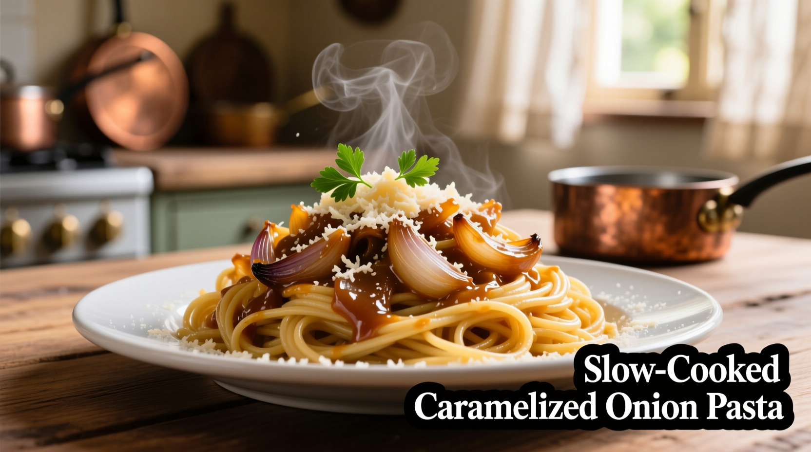 pasta caramelised onion