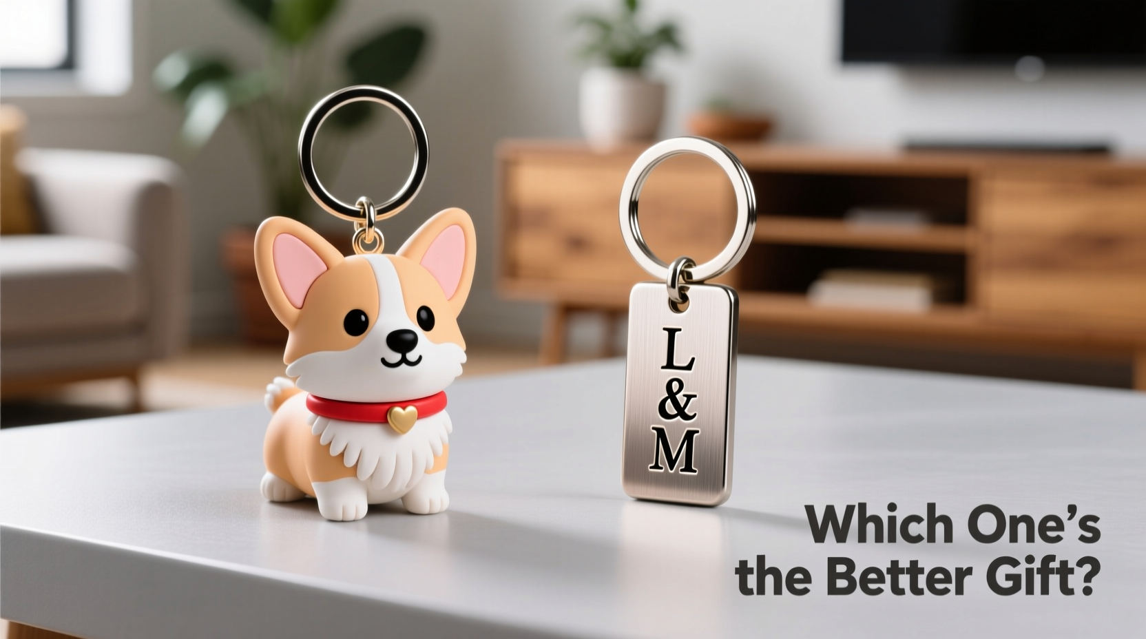 corgi keychain vs personalized keychain which one is actually a better gift