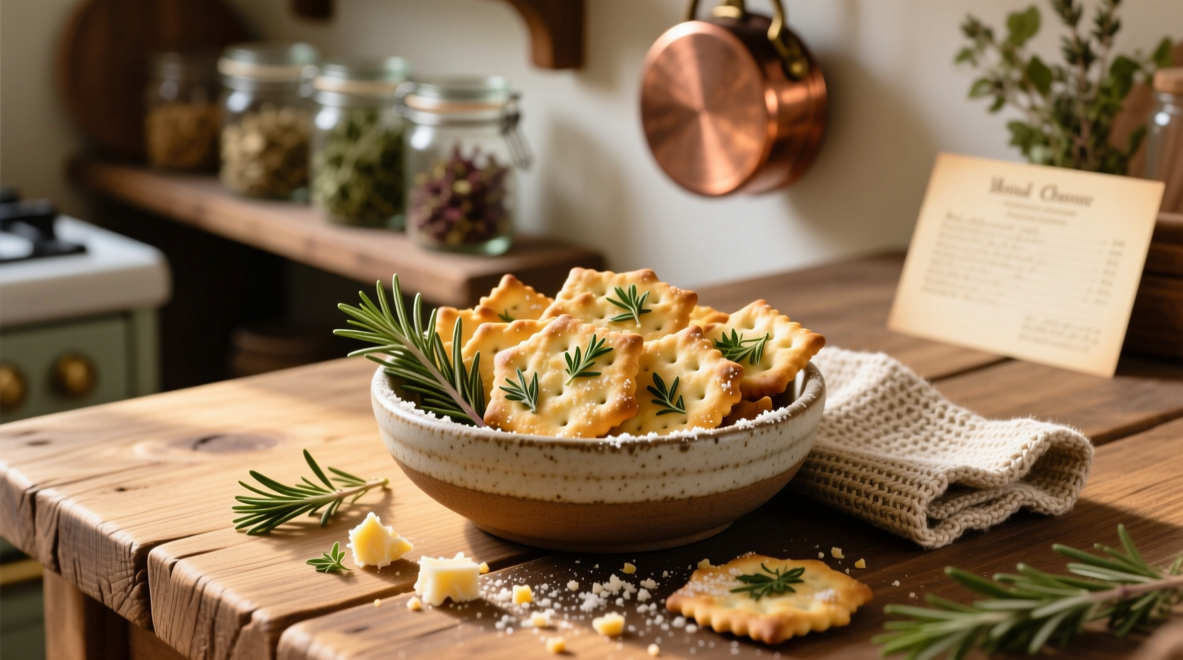 herb and cheese crackers recipe