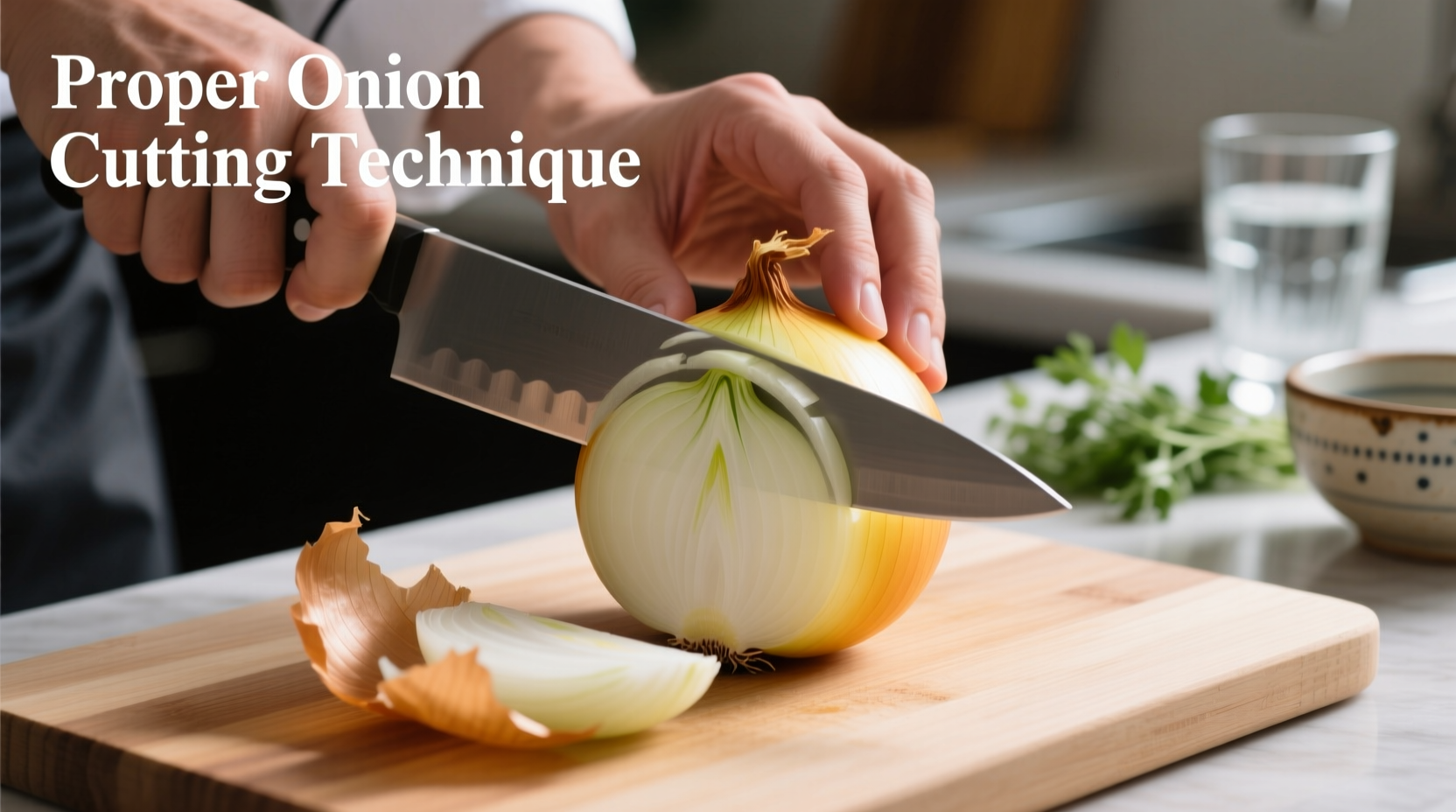 proper way to cut an onion