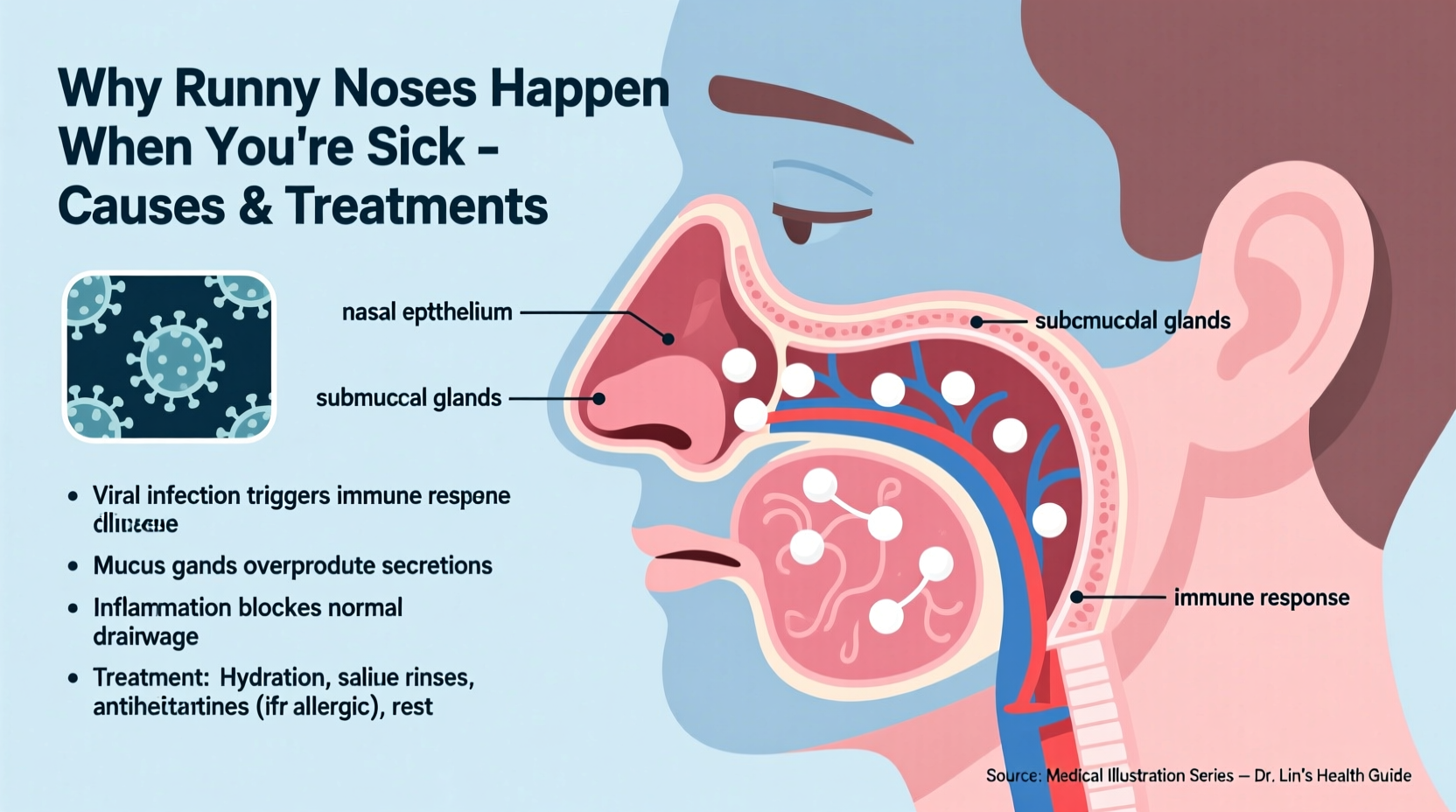 why runny noses happen when youre sick causes treatment