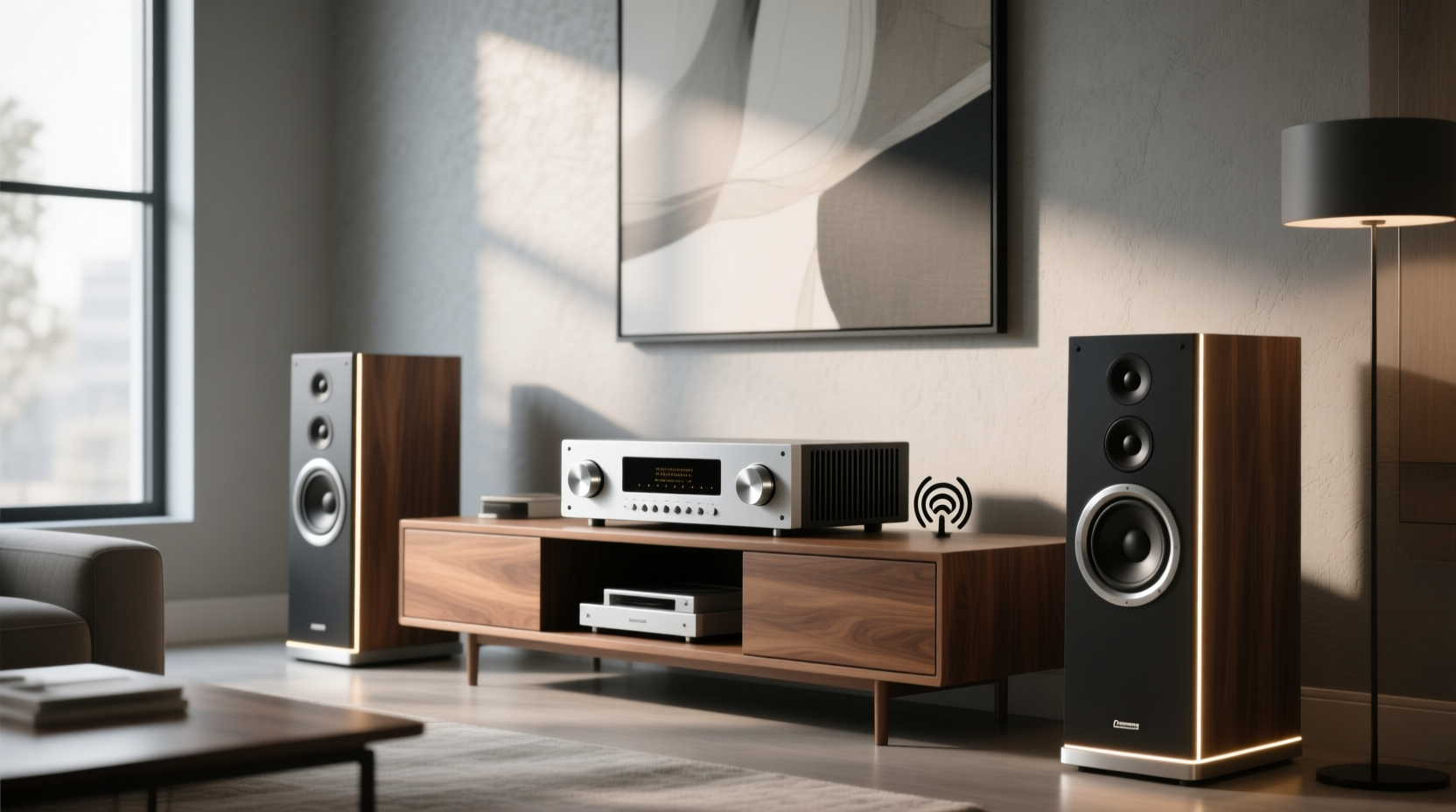 amplifier and speakers