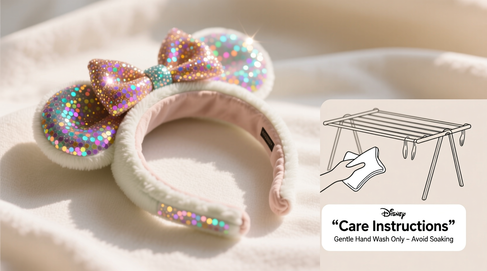 effective and safe methods to clean your glitter disney plush headband without damage