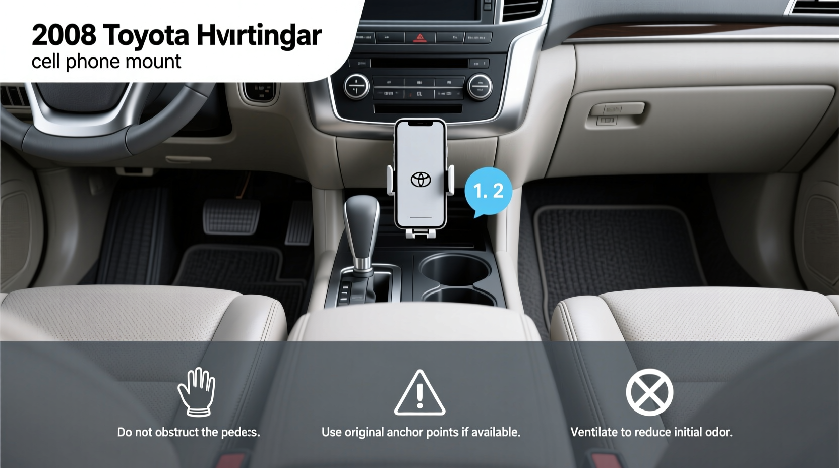 2008 toyota highlander cell phone mount