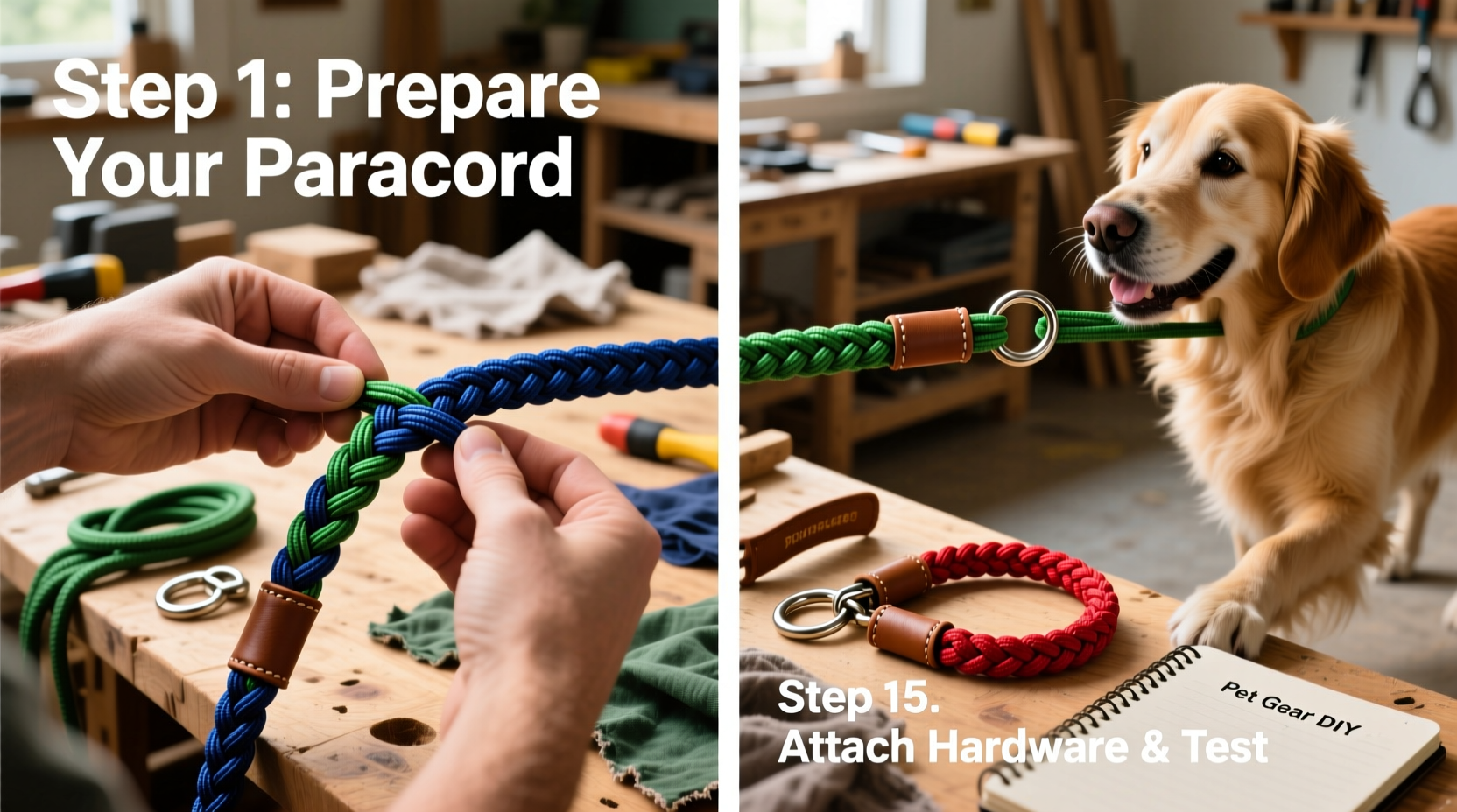 crafting a durable and stylish dog leash with paracord a step by step diy guide