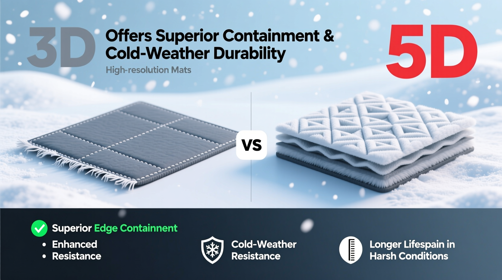 5D vs 3D Winter Mats: 5D Offers Superior Containment & Cold-Weather Durability