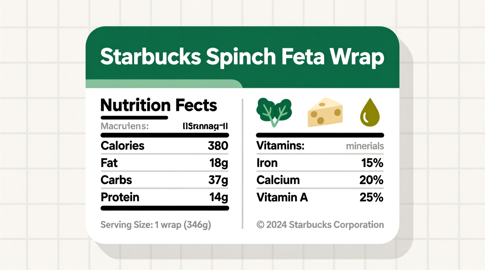 Starbucks Spinach Feta Wrap Nutrition Facts (290 Calories)
