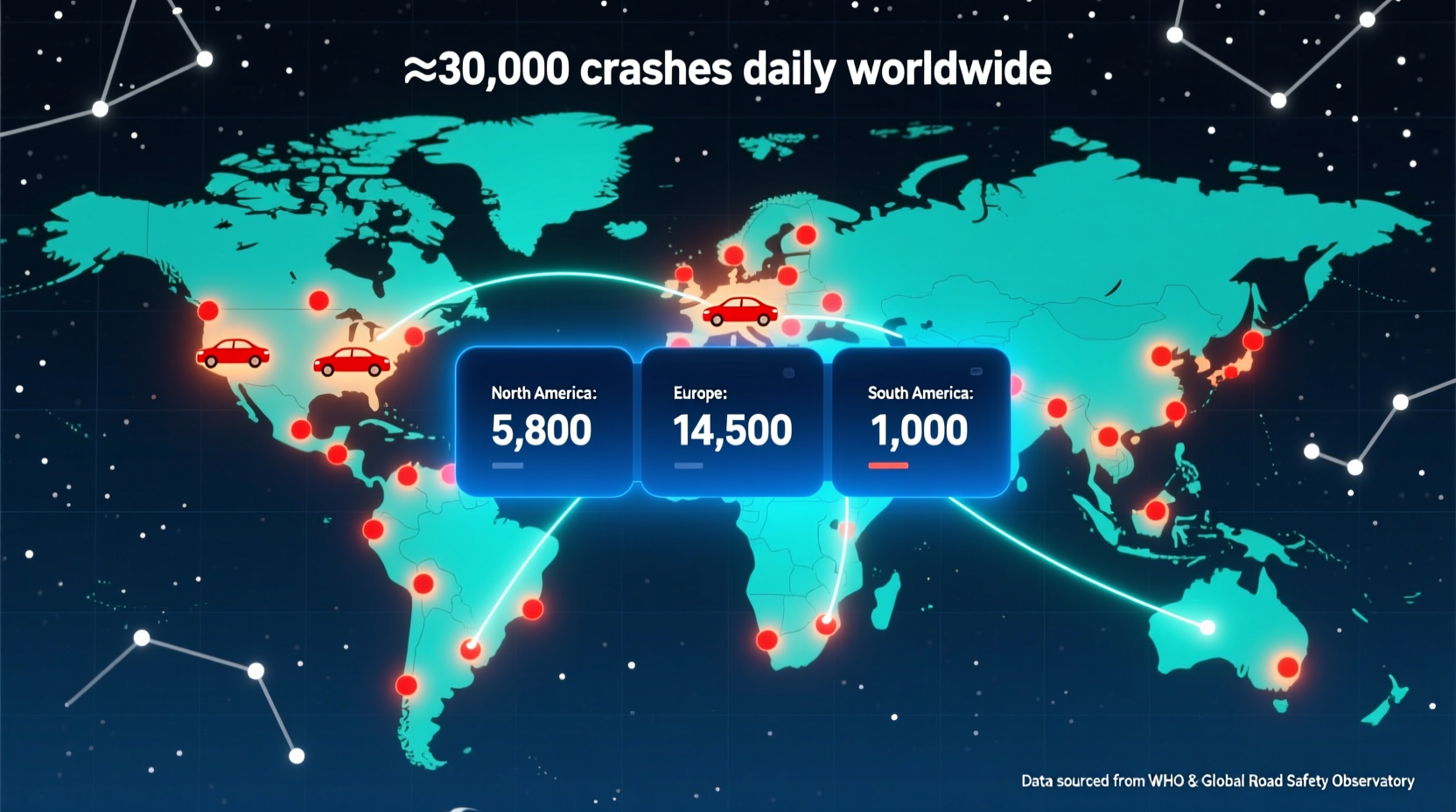 how many car crashes happen in a day