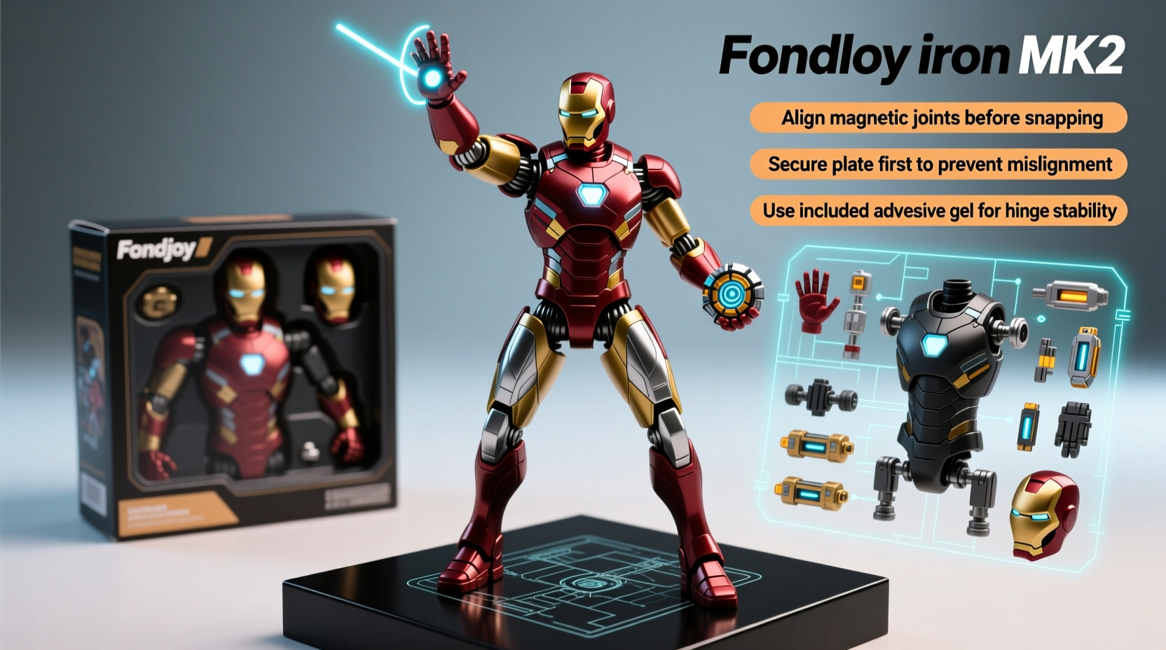 step by step guide to assembling your fondjoy iron man mk2 action figure with expert tips