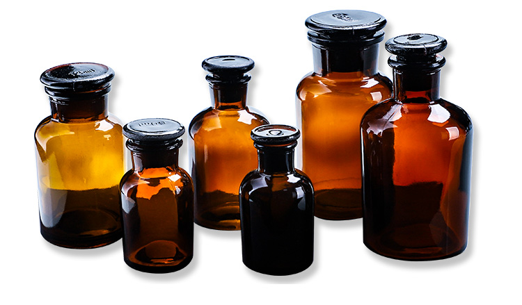 Factory supply 500ml anti-corrosion medical wide mouth amber reagent bottle used for storage