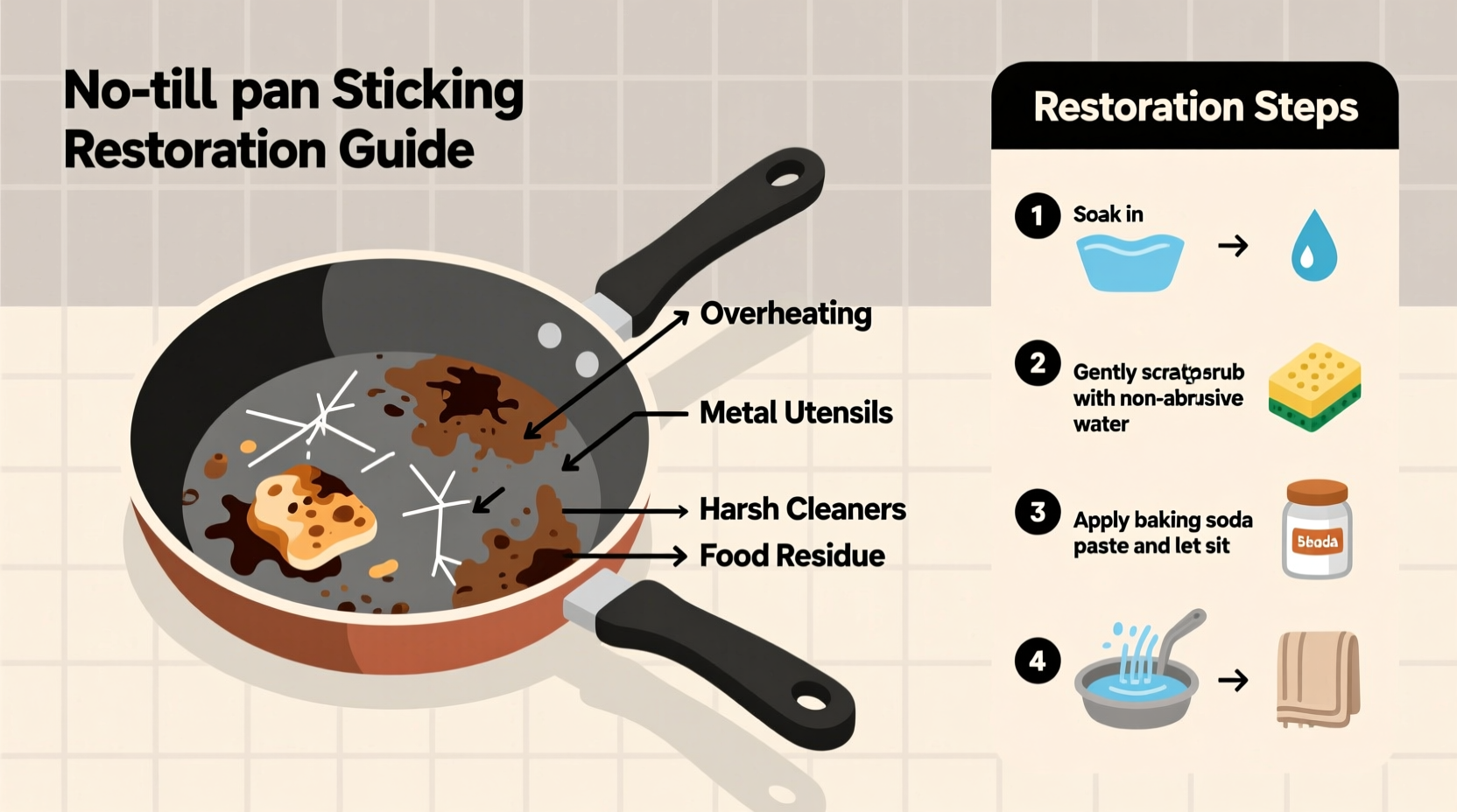 non stick pan sticking reasons how to restore it