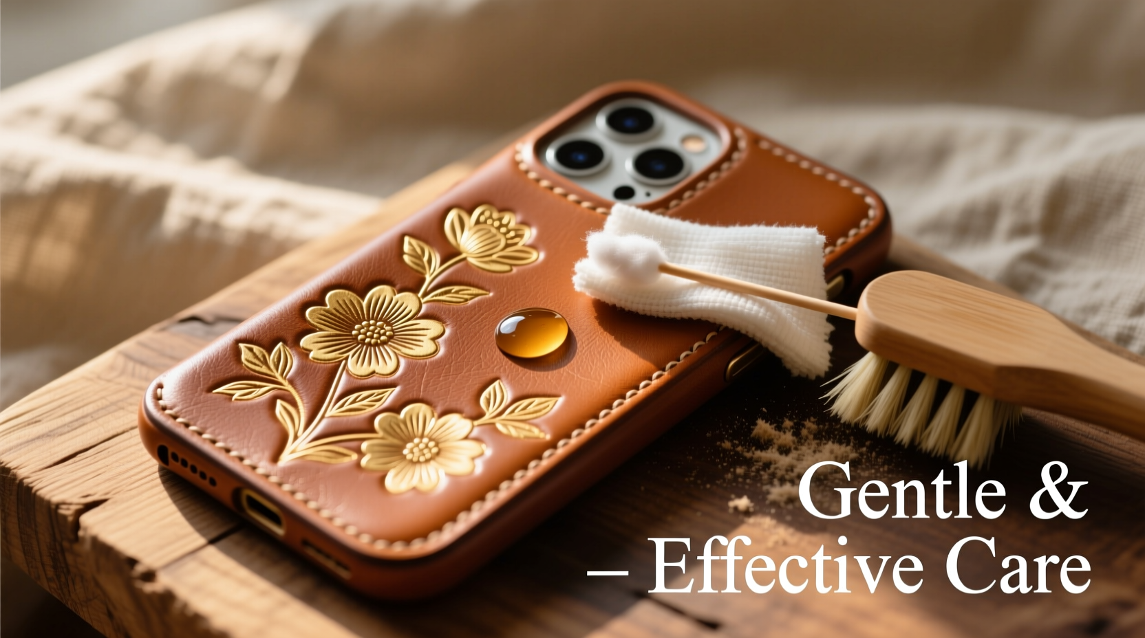 effective and gentle methods to clean and preserve your leather phone case with flower design
