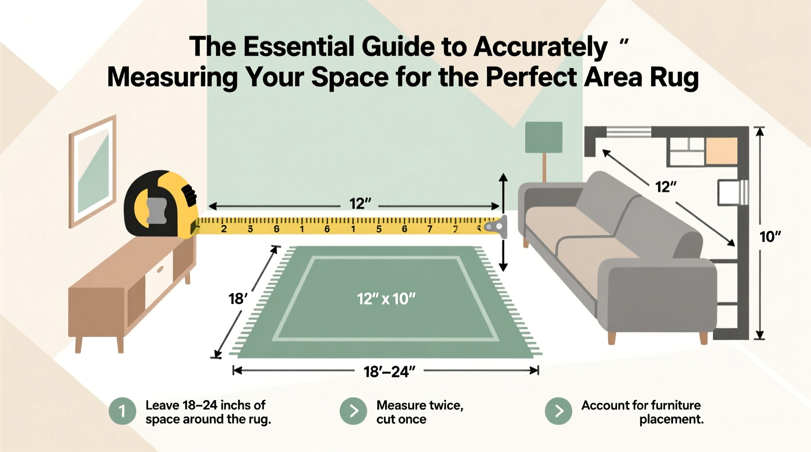the essential guide to accurately measuring your space for the perfect area rug