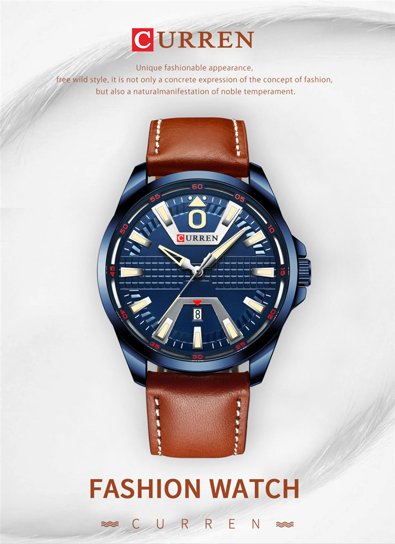 Nouvelle marque de mode CURREN montre à Quartz hommes bracelet en cuir hommes affaires montre-bracelet Auto Date mâle horloge Relogio Masculino