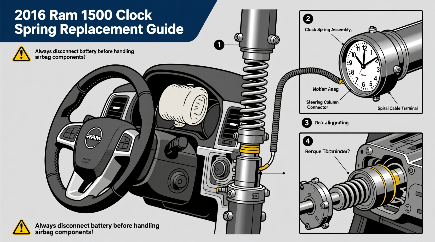 2016 ram 1500 clock spring replacement