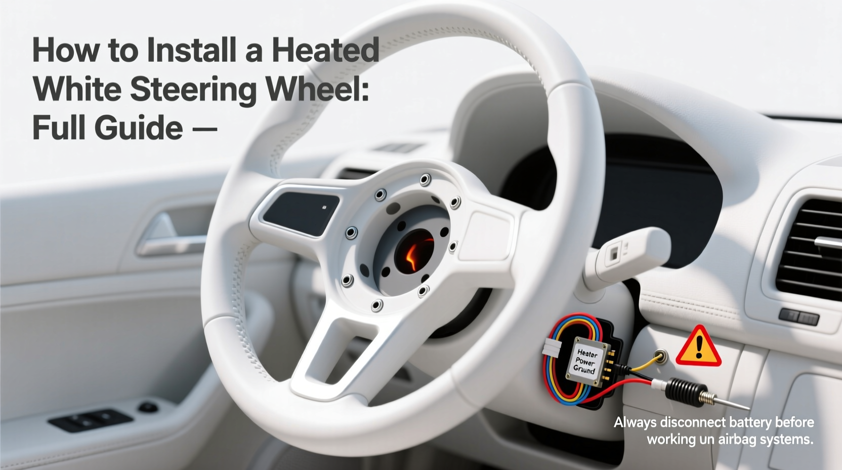 install heated white steering wheel