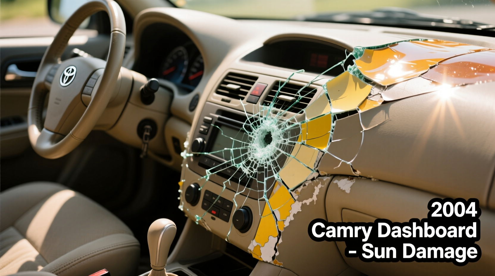 2004 Camry Dashboard Cracking Caused by Sun Exposure