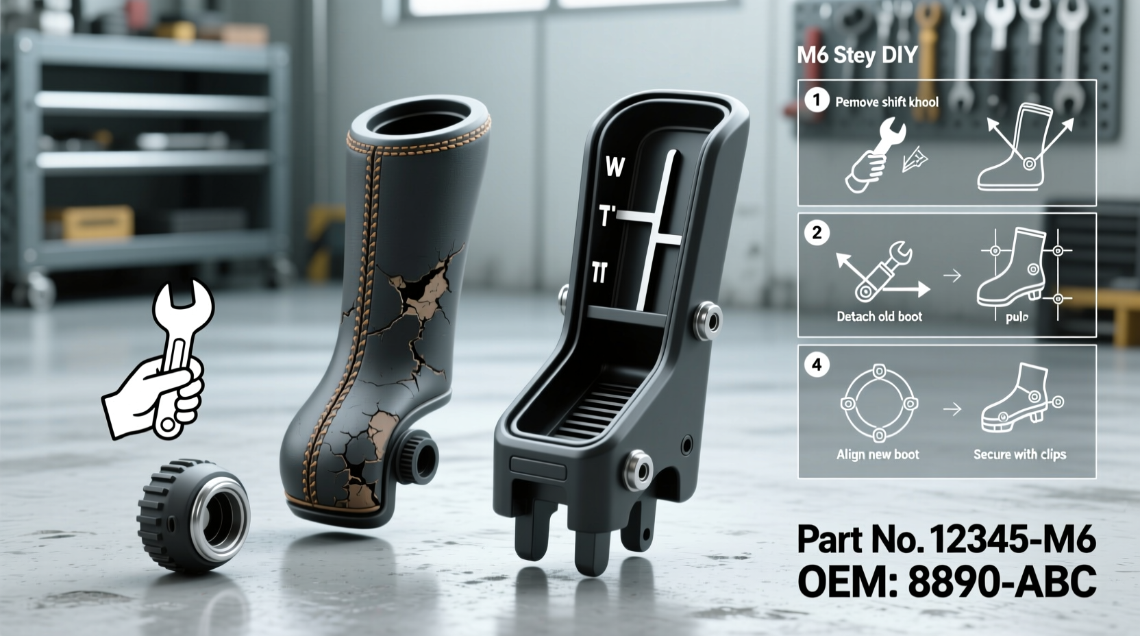 m6 gear shifter boot replacement