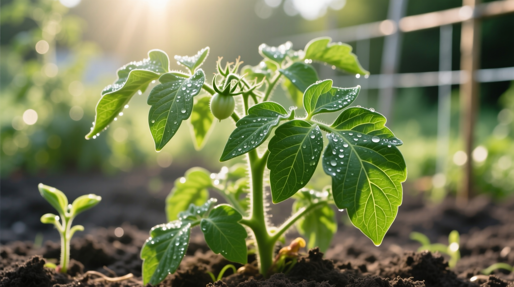 Potato leaf tomato plant showing smooth-edged foliage