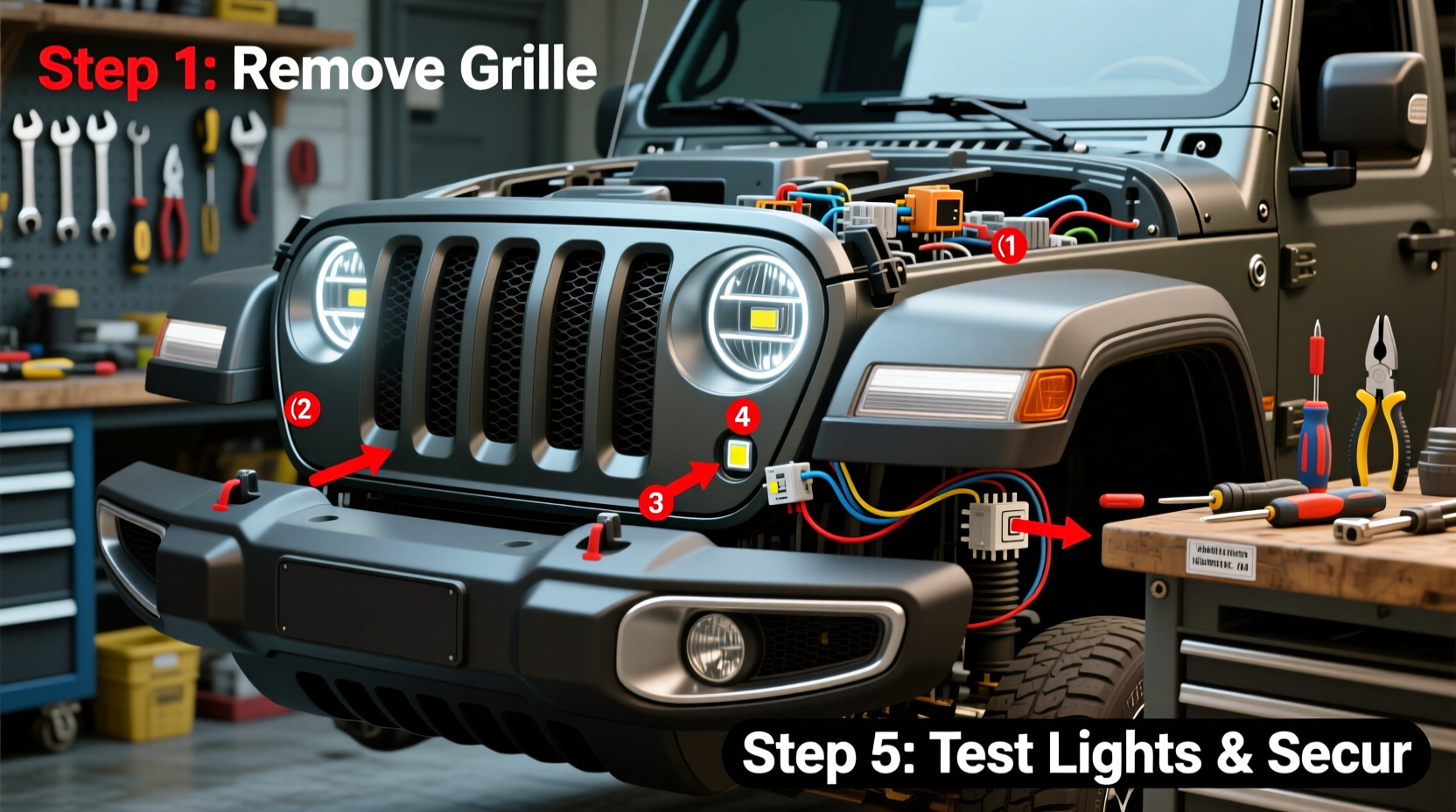 Jeep JK LED Headlight Installation Guide: Step-by-Step
