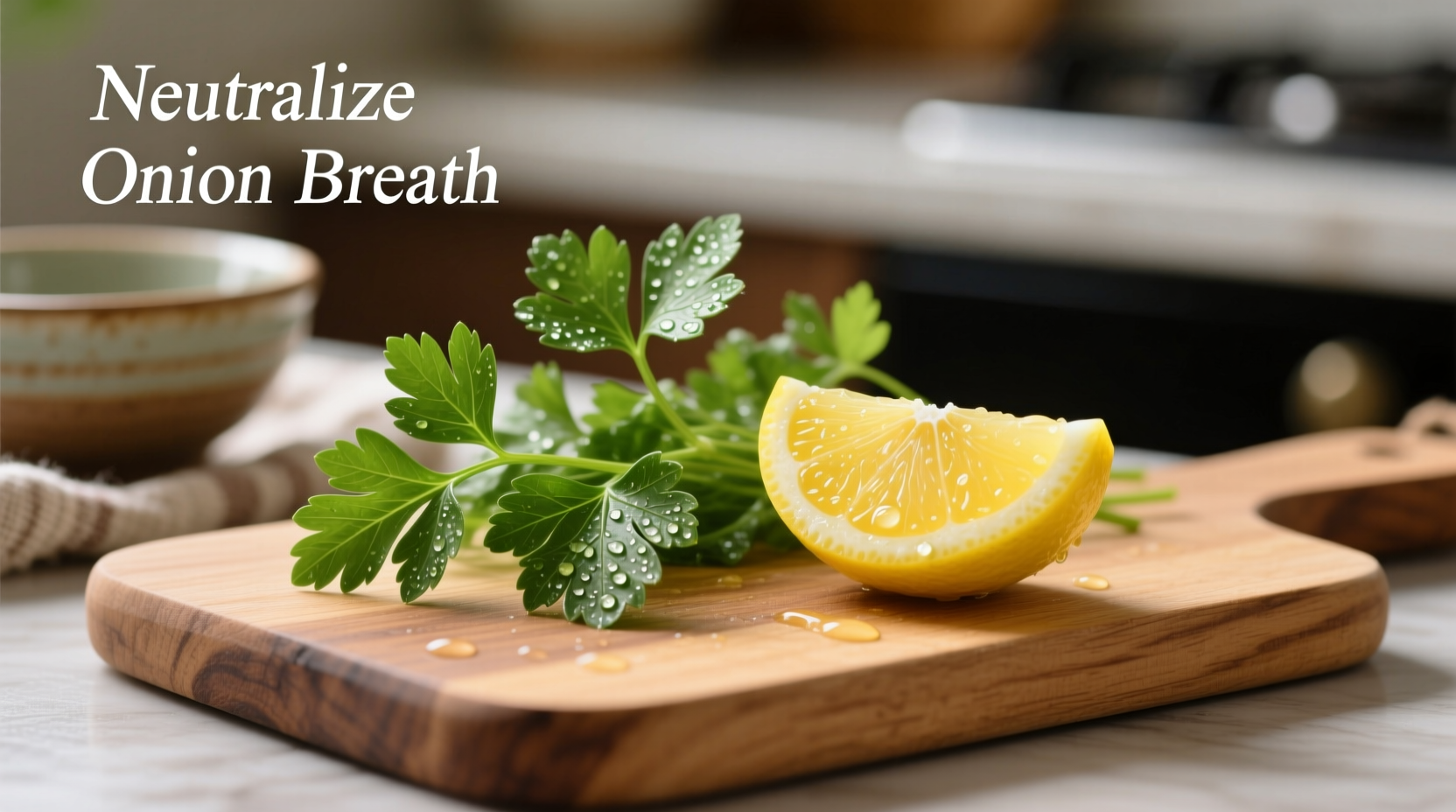 Petersilie und Zitrone gegen Zwiebelatem