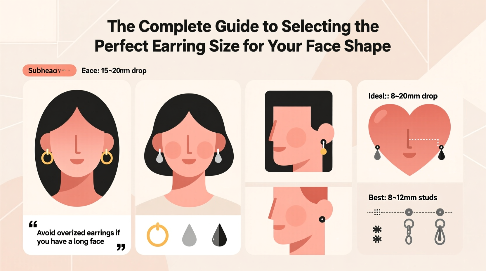 the complete guide to selecting the perfect earring size for your face shape
