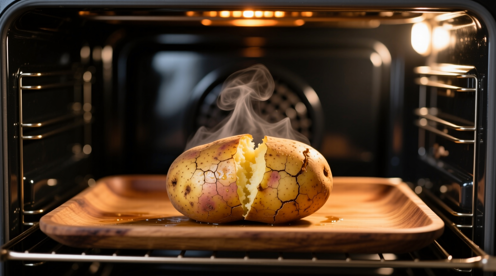 baked potato in oven
