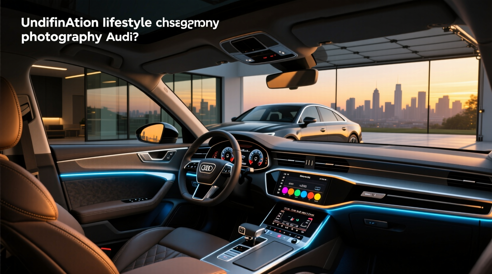 Audi Q5 interior showing ambient lighting along dashboard and door panels