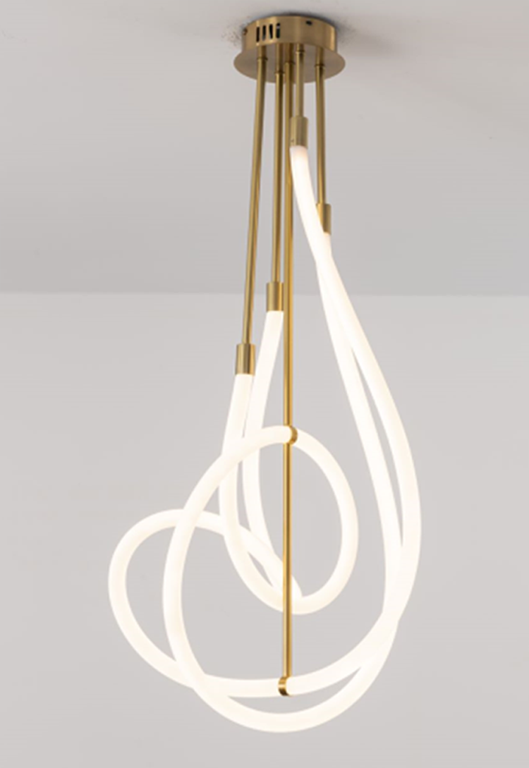 酒店大厅金色北欧led悬挂灯高品质简约装饰后现代豪华吊灯挂顶灯