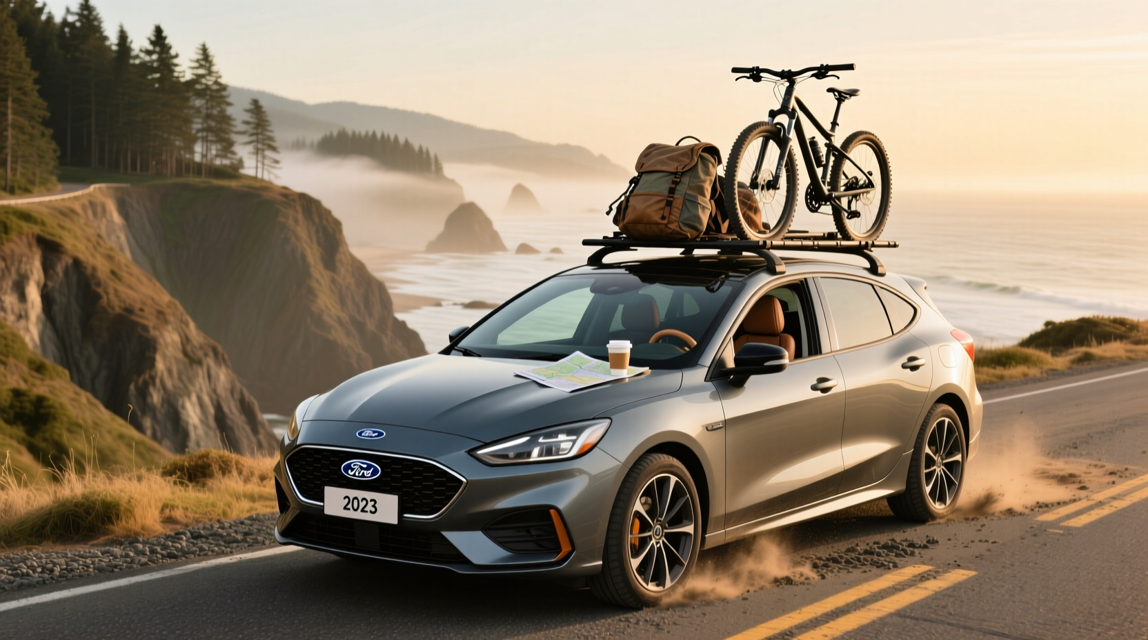 Ford Focus Hatchback with Roof Rack Guide