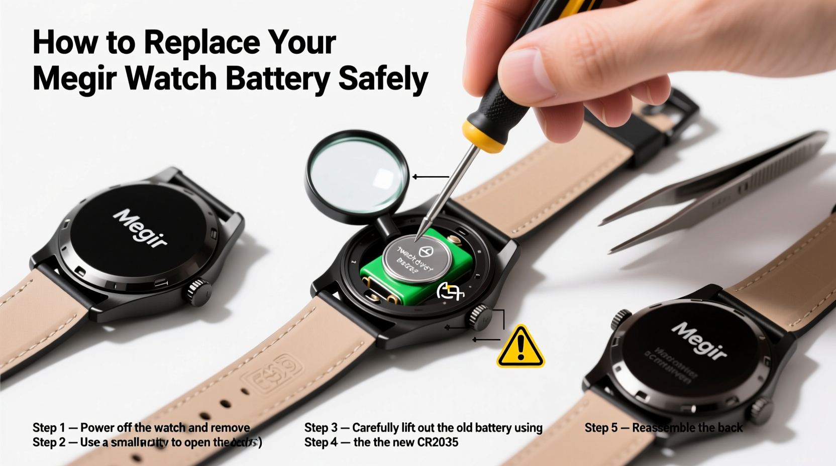 step by step guide to replacing your megir watch battery safely and effectively