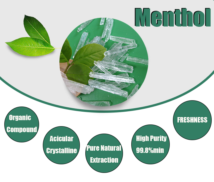 BP/USP  Pure Transparent Needlelike Crystals Synthetic Menthol