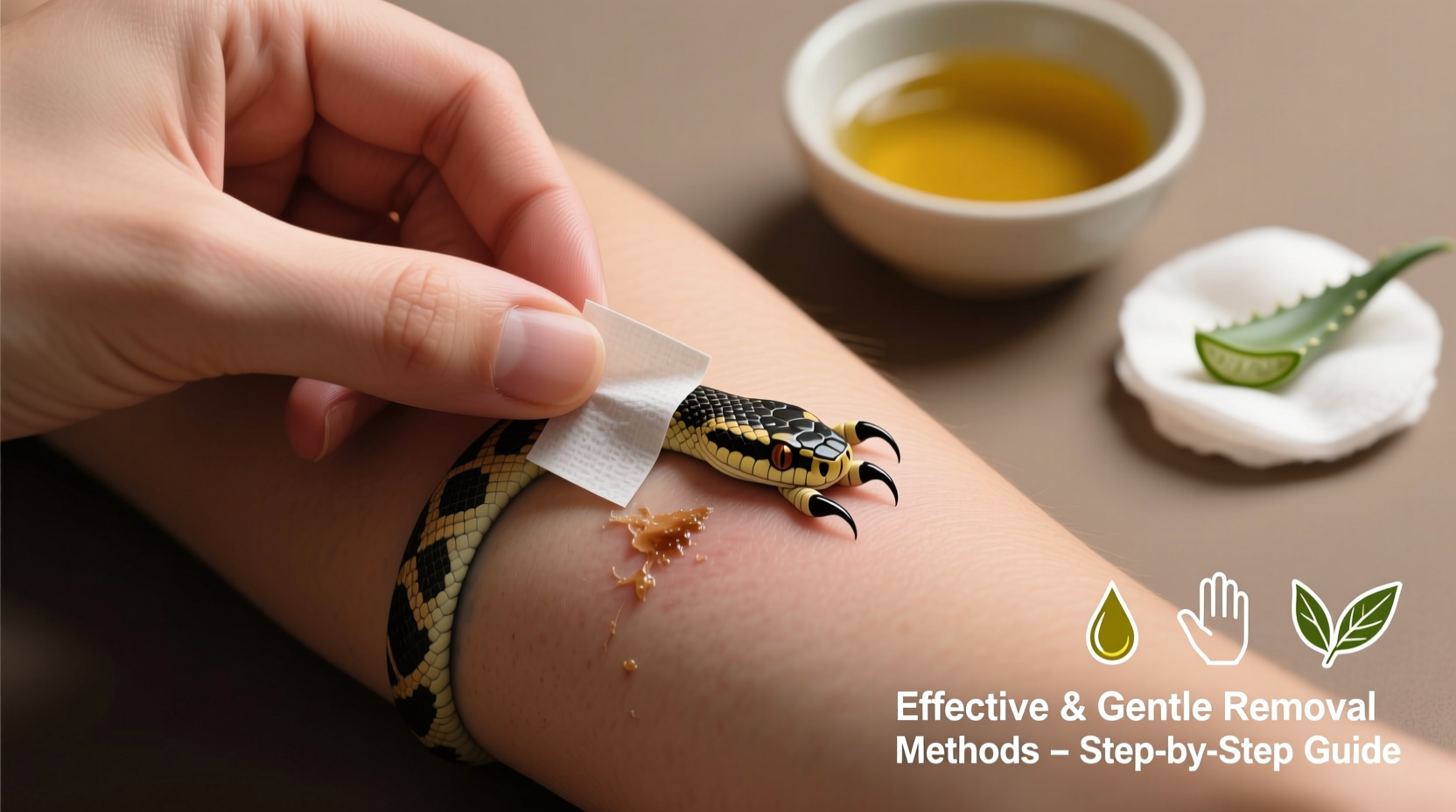 effective and gentle methods to remove snake claw tattoo stickers at home