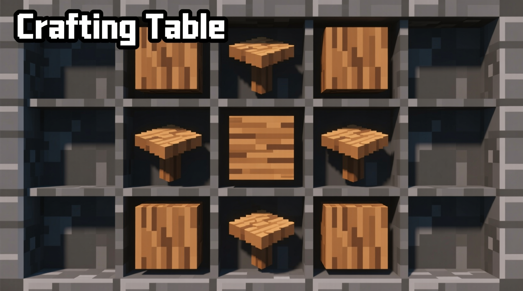 Minecraft crafting table recipe in inventory grid