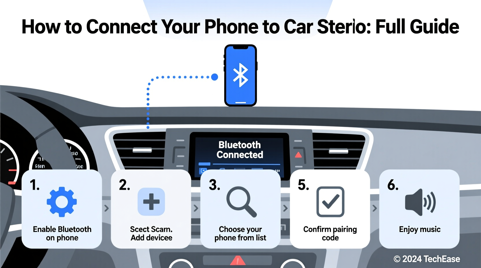 how do i connect my phone to my car stereo