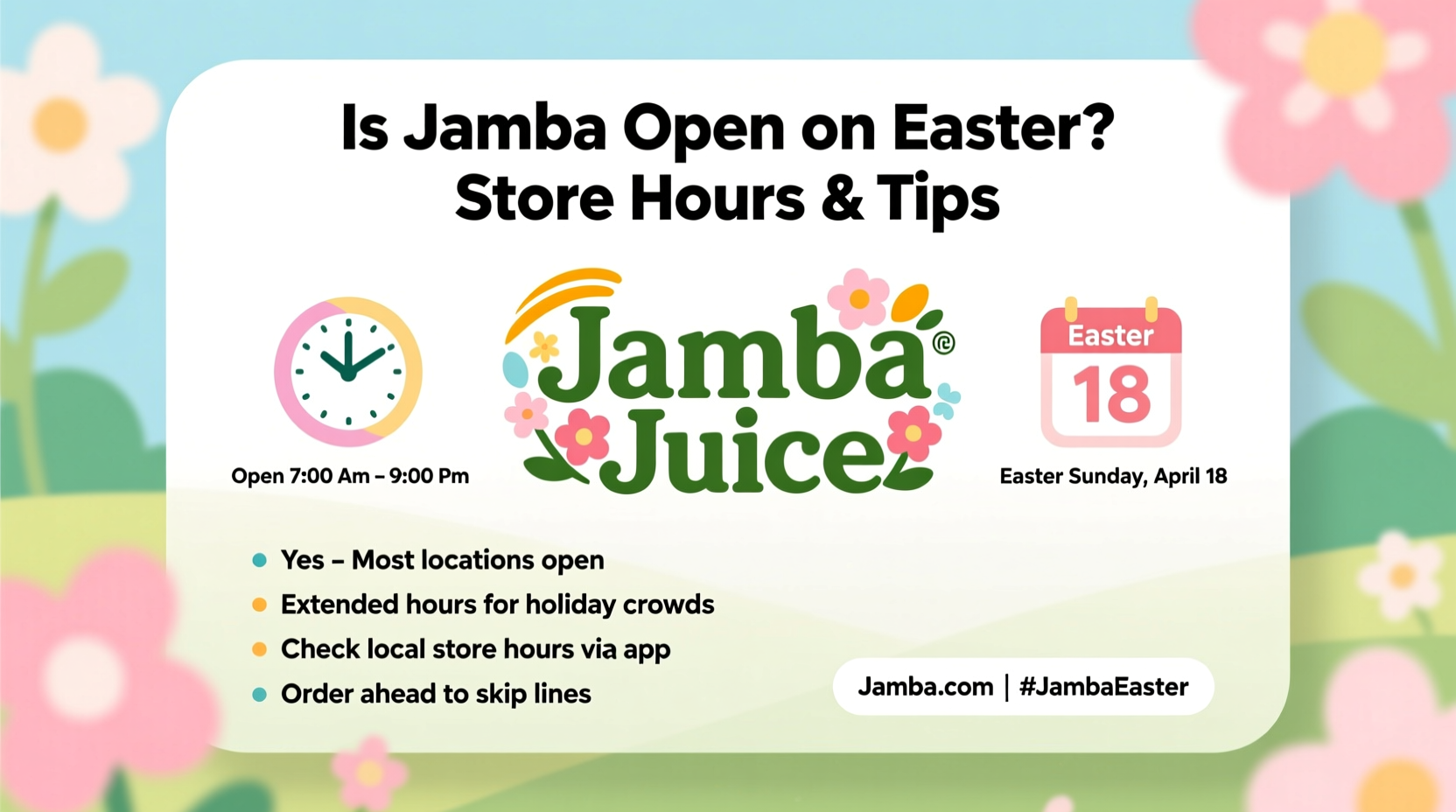 Is Jamba Open on Easter? Store Hours & Tips