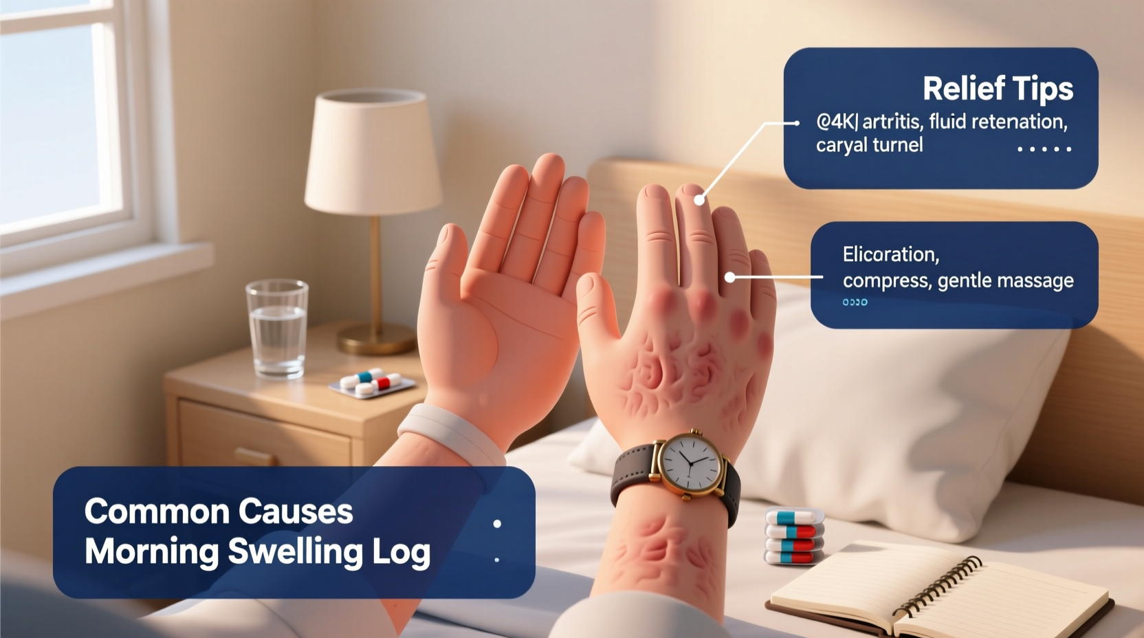 swollen hands in the morning common causes relief tips