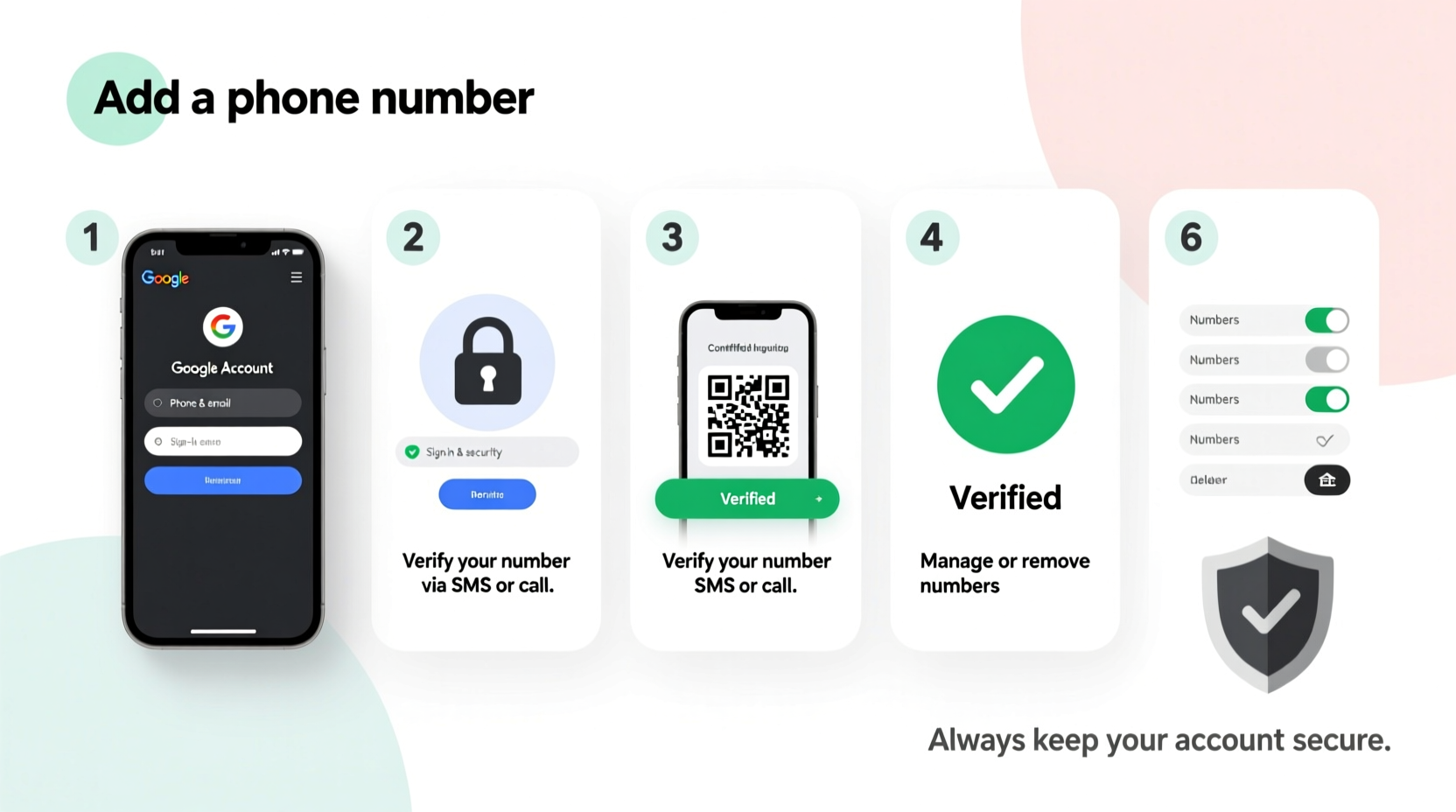 step by step guide to securely adding and managing phone numbers in your google account