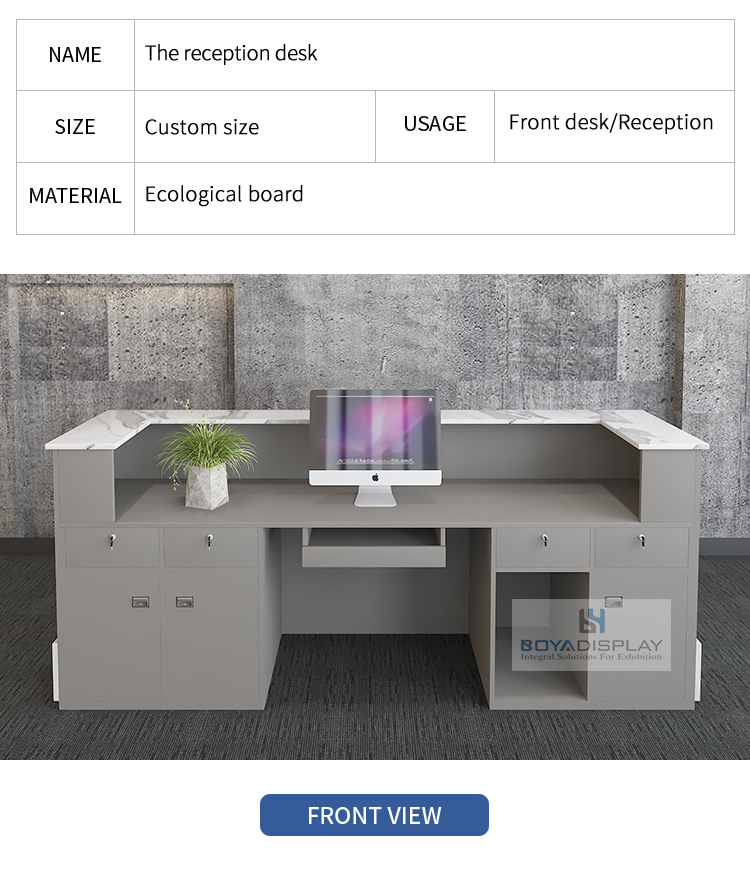 New design reception desk with led lighting salon reception table furniture